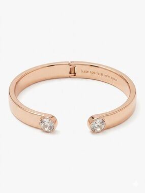 Kate Spade Forever Gems Gold & Crystal Open Hinge Bangle